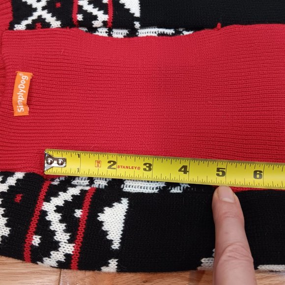 Simply Dog NWOT Knit Dog Sweater Pet Clothing Red Black White Size S Size M - Picture 13 of 16